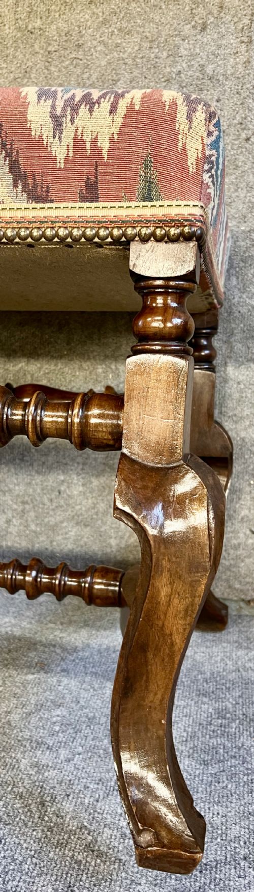 PAIR OF 18TH C STYLE WALNUT STOOLS - ADDITIONAL PHOTO 3