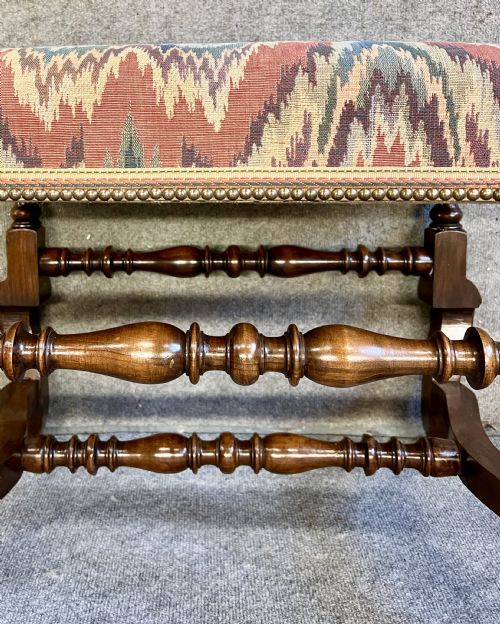 PAIR OF 18TH C STYLE WALNUT STOOLS - ADDITIONAL PHOTO 7