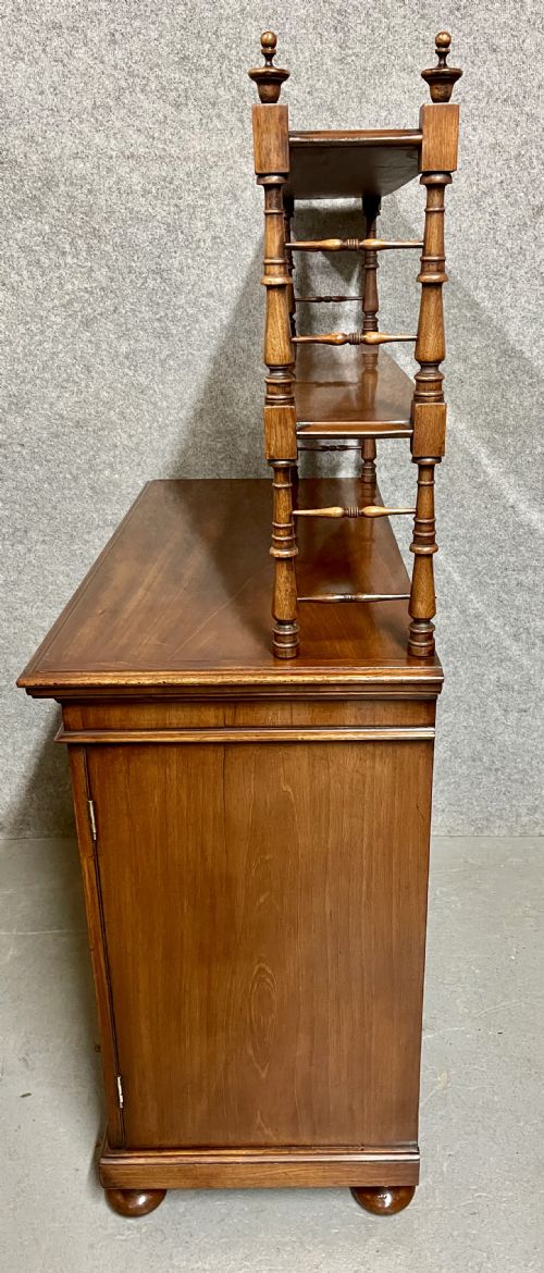 ANTIQUE MAHOGANY CHIFFONIER WITH OPEN BOOK SHELVES - ADDITIONAL PHOTO 3