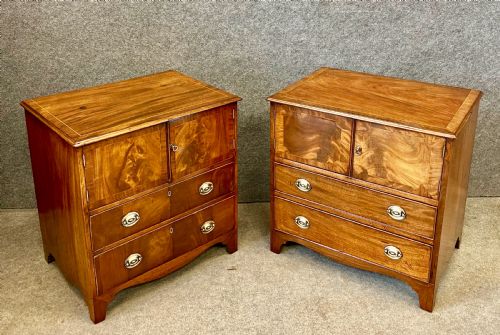 George III Matched Pair of Bedside Cabinets