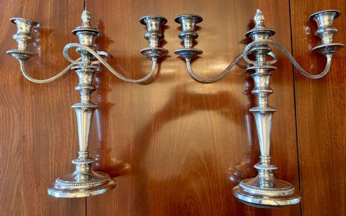 Pair of Goldsmiths & Silversmiths Silver Plated Candelabra