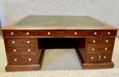 Very Large (6ft.x4ft.) George III Mahogany Partners Desk
