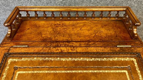ANTIQUE WALNUT SLIDE TOP DAVENPORT - ADDITIONAL PHOTO 1
