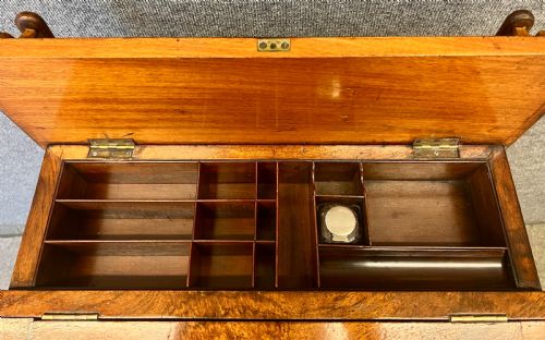 ANTIQUE WALNUT SLIDE TOP DAVENPORT - ADDITIONAL PHOTO 3