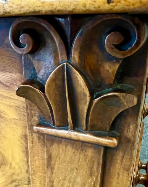 ANTIQUE WALNUT SLIDE TOP DAVENPORT - ADDITIONAL PHOTO 7