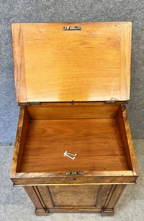 ANTIQUE WALNUT SLIDE TOP DAVENPORT - ADDITIONAL PHOTO 8