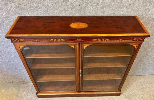 Good Quality Inlaid Mahogany Bookcase