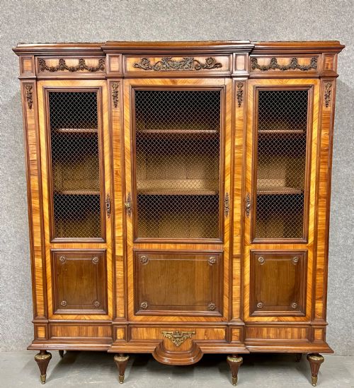 QUALITY FRENCH KINGWOOD MAHOGANY BOOKCASE - ADDITIONAL PHOTO 1