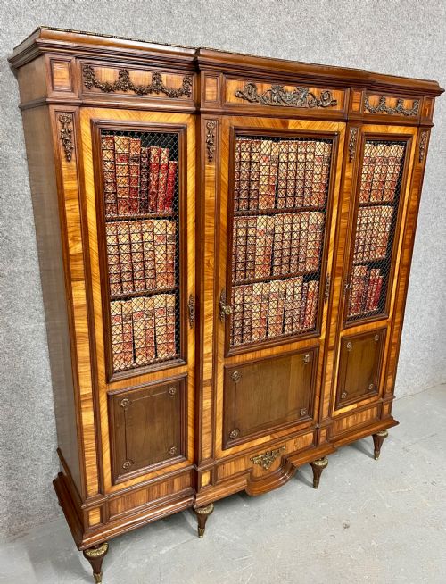 QUALITY FRENCH KINGWOOD MAHOGANY BOOKCASE - ADDITIONAL PHOTO 2