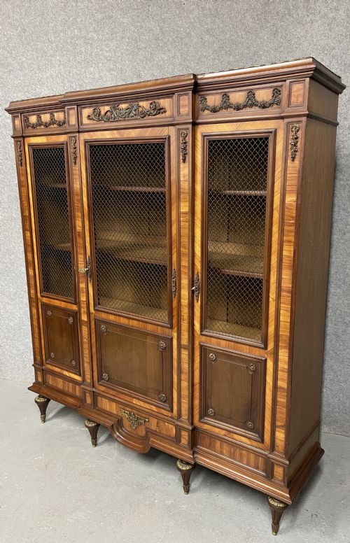 QUALITY FRENCH KINGWOOD MAHOGANY BOOKCASE - ADDITIONAL PHOTO 3