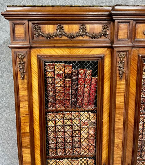 QUALITY FRENCH KINGWOOD MAHOGANY BOOKCASE - ADDITIONAL PHOTO 4