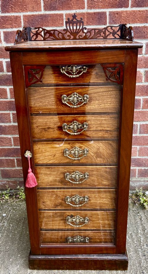 Antique Walnut Folio Cabinet