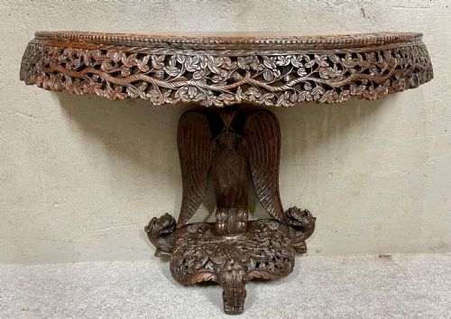 Anglo Indian Padouk Demi Lune Console Table