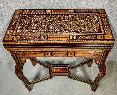 Superb Syrian Damascus Moorish Games Table
