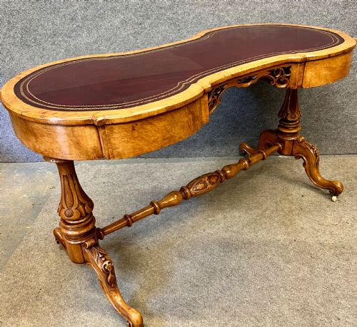 VICTORIAN WALNUT WRITING DESK - ADDITIONAL PHOTO 1
