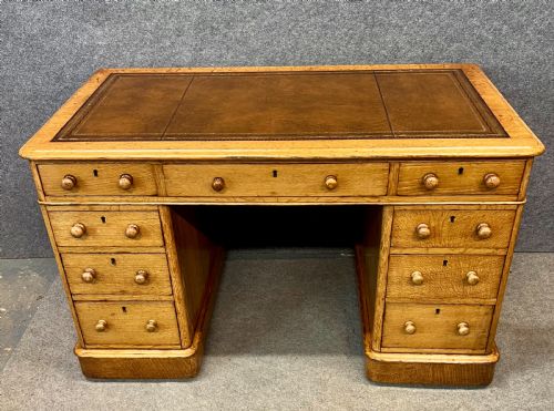 Late Victorian Golden Oak Desk