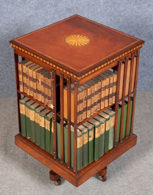 Superior Quality Iron Based Inlaid Revolving Bookcase