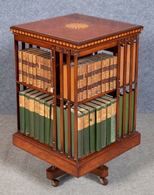 Superior Quality Iron Based Inlaid Revolving Bookcase