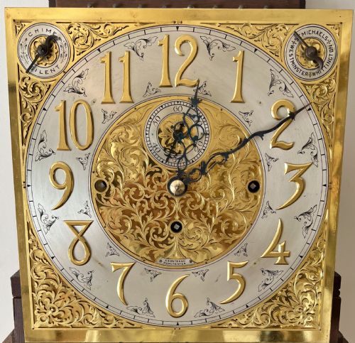 fig 1. Edwardian Mahogany & Inlaid Musical Long Case Clock