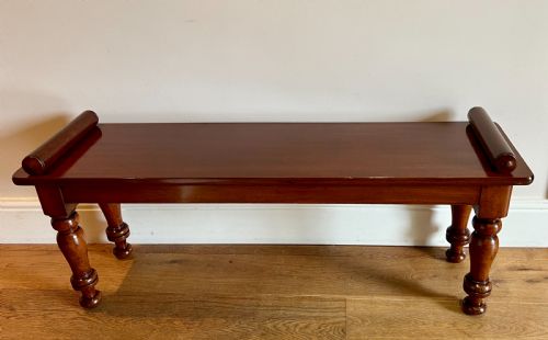 Victorian Mahogany Hall Bench or Window Seat