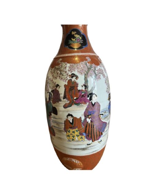 VERY LARGE PAIR 38 INCH JAPANESE FLOOR VASES - ADDITIONAL PHOTO 3