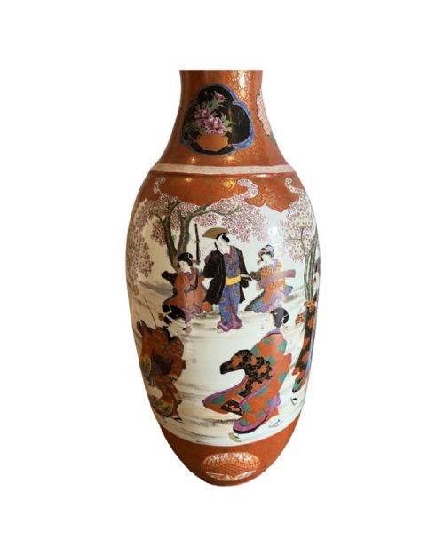 VERY LARGE PAIR 38 INCH JAPANESE FLOOR VASES - ADDITIONAL PHOTO 4