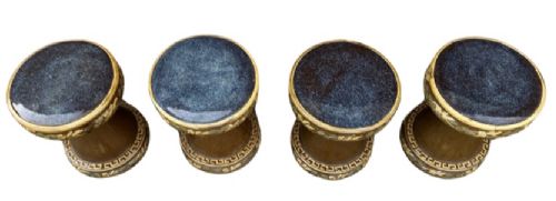 Set of 4 Chinese Glazed Terracotta Garden Seats