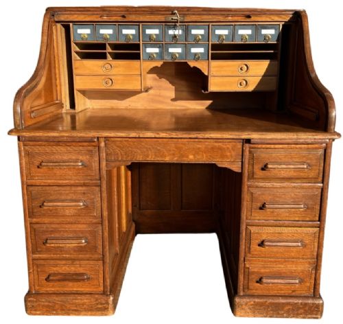 Antique Oak Roll Top Desk