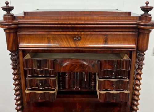 SUPERB BIEDERMEIER MAHOGANY ABATTANT SECRETAIRE DESK - ADDITIONAL PHOTO 3