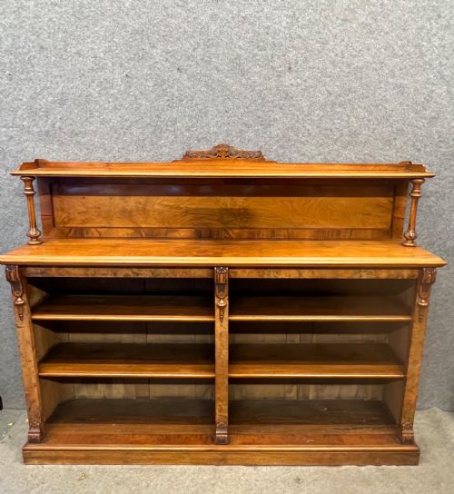Quality Victorian Walnut Open Bookcase