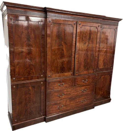 Antique Country House Breakfront Wardrobe