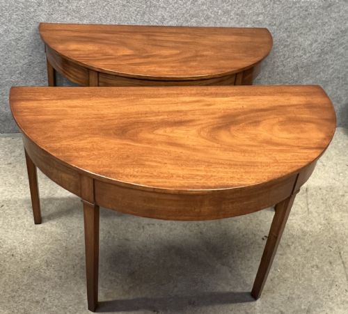 Pair George III Demi Lune Console Tables