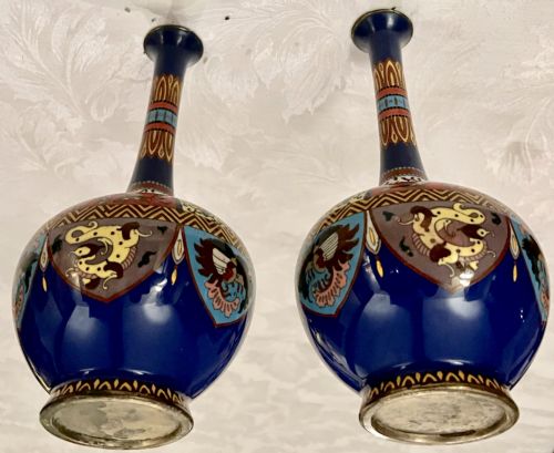 PAIR OF CLOISONN VASES - ADDITIONAL PHOTO 2