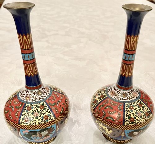 PAIR OF CLOISONN VASES - ADDITIONAL PHOTO 5