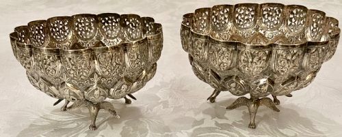 Pair of Indian Silver Bowls