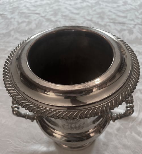 QUALITY ANTIQUE SILVER PLATED CHAMPAGNE BUCKET - ADDITIONAL PHOTO 3