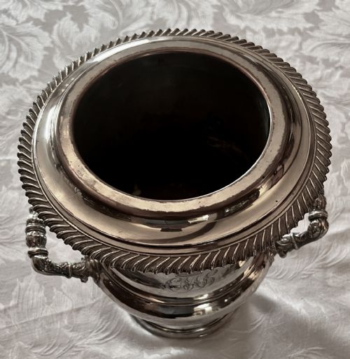 QUALITY ANTIQUE SILVER PLATED CHAMPAGNE BUCKET - ADDITIONAL PHOTO 9