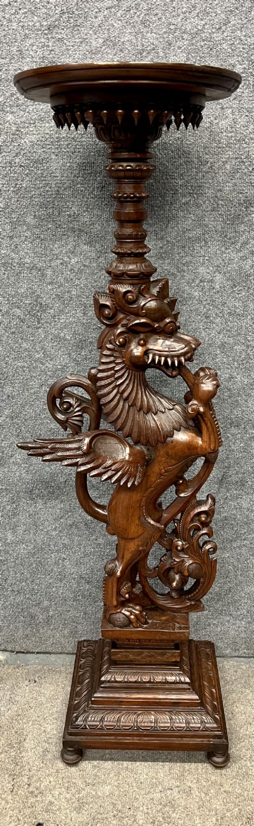 Stunning Anglo-indian Dragon Torchere