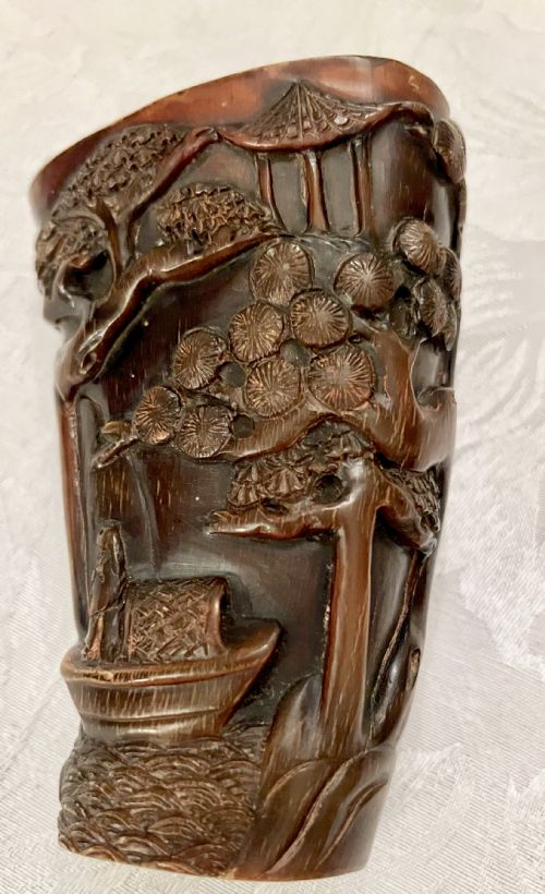 Chinese Horn Libation Cup