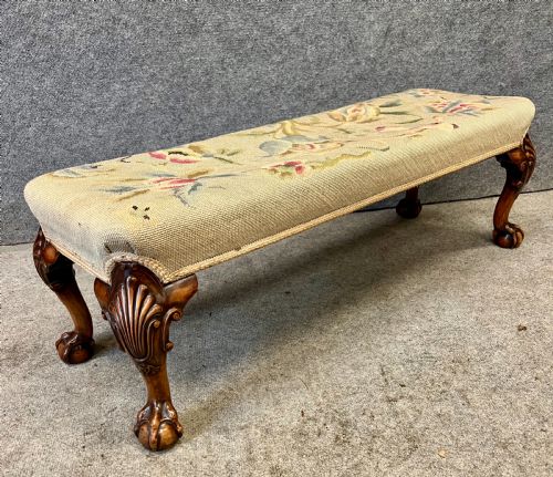 Good George II Style Walnut Double Footstool