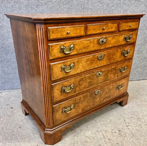 George II Style Burr Walnut Chest of Drawers