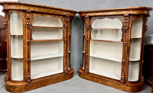 PAIR OF EXHIBITION QUALITY BURR WALNUT CABINETS - ADDITIONAL PHOTO 14