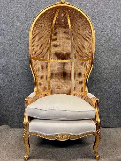 Cane & Gilded Hall Porters Chair