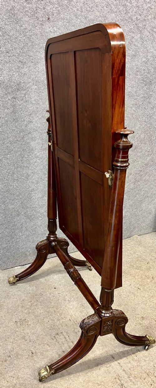 REGENCY MAHOGANY CHEVAL MIRROR - ADDITIONAL PHOTO 4