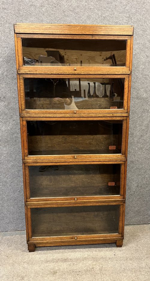 Golden Oak Art Deco Globe Wernicke Bookcase
