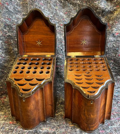 Pair of George III Mahogany Knife Cutlery Boxes