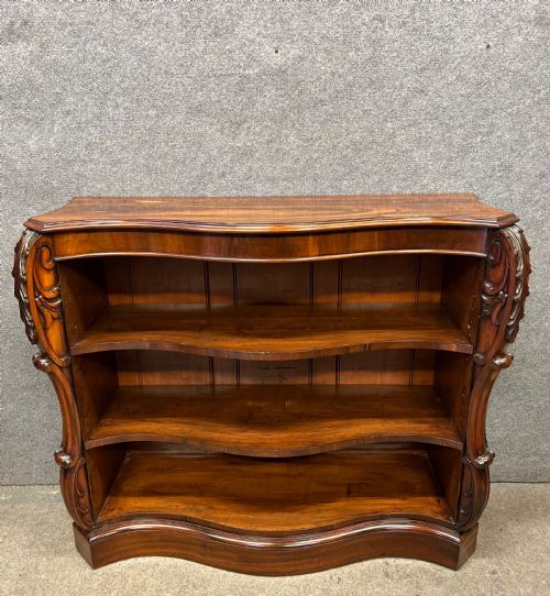 SUPERB QUALITY GONCALO ALVES DWARFE OPEN BOOKCASE - ADDITIONAL PHOTO 1