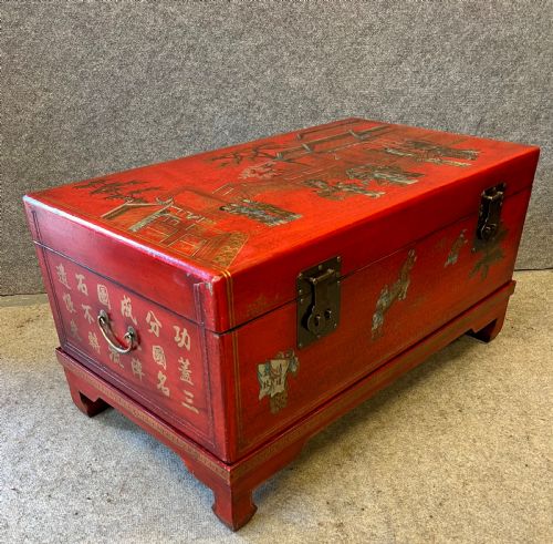 Chinoiserie Trunk on Stand