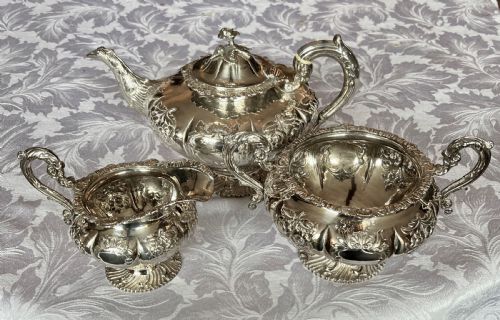 Fine Irish Solid Silver Tea Set