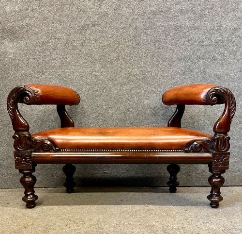 Unusual Victorian Rosewood Bay Window Seat